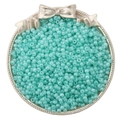 Tiffany blue glass seed beads in a decorative gold tray for DIY jewelry making - 3mm Hole Diameter approx 0.8mm 20g/bag approx 660pcs / Turquoise Green
