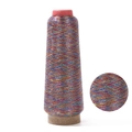 Rainbow metallic embroidery thread spool with shimmering gold and silver textures - Deep Multicolor