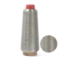 Rainbow metallic embroidery thread spool with shimmering multi-color fiber texture - Light Multicolor