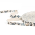 Floral cotton ribbon with blue butterfly prints and Russian text for DIY jewelry - Blue Butterfly Style (#11)