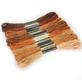 Brown and orange gradient embroidery floss set with 8 skeins for DIY sewing crafts - Approx 7.5 Meters Each / Coffee Series 8-Color Mixed