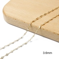 3.6mm 18k gold plated copper chain with round clear zircon for DIY jewelry making - White Zircon Chain