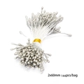 Silberne künstliche Staubgefäße für DIY Haarnadeln Zubehör 2x60mm 144 Stück - (Matt) Rundkopf-Blütenkern / 2x60mm (144 Stück/Packung) / Silber