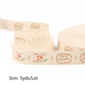 Ruban en coton imprimé 3cm beige avec motifs floraux pour création de bijoux DIY - 8# Imprimé Floral Thinking of You