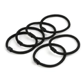 Set di cinque elastici per capelli neri minimalisti con connettori cilindrici in plastica - Fibbia Nera 5cm