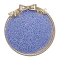 Lavender glass seed beads for DIY jewelry displayed on a vintage gold decorative tray - Diameter 2mm Hole approx 0.6mm 20g/bag approx 2700pcs / Lake Blue