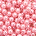 Pink ABS imitation pearl beads with center holes for DIY jewelry and handmade bracelets - Korean Pink