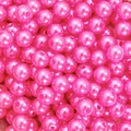 Vibrant pink ABS imitation pearl beads with pre-drilled holes for DIY jewelry making - Deep Pink