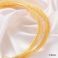0.6mm 18K gold plated copper wire for DIY handmade jewelry on white silk - 5 Meters/Pack / 0.6mm