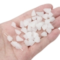Unregelmäßige lichtdurchlässige weiße Glasperlen für DIY-Schmuck in der Hand - 7-12mm (20 Stück/Packung) / Weißer Jade