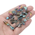 Perle di vetro irregolari iridescenti con rivestimento arcobaleno metallizzato per DIY - 7-12mm (20 Pezzi/Confezione) / Minerale Multicolore