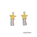 DIY colorful star shooting star enamel pendants 13x27mm for earrings making - Shooting Star / Set of 4