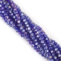 Deep blue faceted crystal glass beads with AB iridescent coating for DIY jewelry - Deep Blue AB