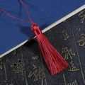 Klassieke helderrode zijden kwast van 8 cm met lus voor bladwijzers en DIY-accessoires set - Totale lengte ca. 16cm, koord ca. 8cm, kwastje ca. 8cm, 1 stuk/verpakking / Bordeauxrood