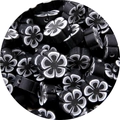 Black and white flower polymer clay beads for DIY jewelry making and craft supplies - Flower / 30 Pieces/Pack (10mm Diameter x 4mm Thickness) / Black