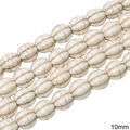 Cuentas de turquesa blanca de 10mm con forma de calabaza para creación de joyas DIY - Cuenta de Calabaza / 10mm (1 Tira/Paquete, aprox. 40 uds)