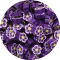 Vibrant purple polymer clay flower beads with yellow center for DIY jewelry making - Flower / 30 Pieces/Pack (10mm Diameter x 4mm Thickness) / Deep purple