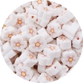 Flower-shaped polymer clay beads in white and pink for DIY jewelry making kits - Flower / 30 Pieces/Pack (10mm Diameter x 4mm Thickness) / Pure White