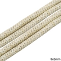 Cuentas de piedra natural crema 3x6mm para creación de pulseras y collares DIY - Tubo Redondo Corrugado / 3x6mm (1 Tira/Paquete, aprox. 140 uds)