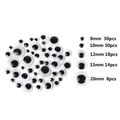 Set d'yeux mobiles adhésifs noir et blanc tailles 8mm à 20mm pour loisirs créatifs - Assortiments De Diamètres 8/10/12/15/20 Mm