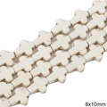 Cuentas de cruz de howlita blanca 8x10mm para hacer joyas DIY pulseras y collares - Cruz / 8x10mm (1 Tira/Paquete, aprox. 38 uds)
