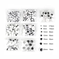 Lot de 550 yeux mobiles adhésifs en 7 tailles de 6mm à 20mm pour créations artisanales - Diamètres Variés : 6/8/10/12/15/18/20 Mm
