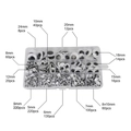Assortiment d'yeux mobiles pour bricolage, tailles de 5mm à 24mm en boîte plastique - Coffret 15 compartiments 5mm-24mm (env. 900 pièces/boîte)