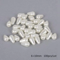 Bulk 100pcs 6x10mm cream white teardrop ABS imitation pearls for DIY jewelry making - Water Drop 6*10mm (100 Pieces/Pack) / Beige