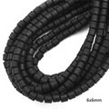 Fili di perle a cubo nero opaco da 6mm per collane e gioielli fai da te - Diametro 6mm Spessore 6mm Foro 1,5mm (Circa 62pz/filo) / Nero