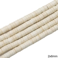 Cuentas planas 2x6mm de turquesa sintética veteada para manualidades de joyería - Cuenta plana / 2x6mm (1 Tira/Paquete, aprox. 165 uds)