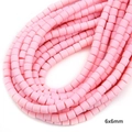Perline quadrate 6x6mm in argilla polimerica rosa per gioielli fai da te e collane - Diametro 6mm Spessore 6mm Foro 1,5mm (Circa 62pz/filo) / Rosa Chiaro