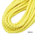 Perline cilindriche giallo pallido 6x6mm in argilla polimerica impilate in collane - Diametro 6mm Spessore 6mm Foro 1,5mm (Circa 62pz/filo) / Giallo chiaro