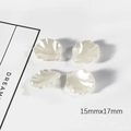 Set of 4 white pearl ABS shell flower petals 15x17mm for DIY hairpins and jewelry making - Small / 20 Pieces/Pack (15mm x 17mm) / Beige