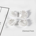 White pearlescent shell petal charms for DIY jewelry making, size 15mmx17mm - Small / 20 Pieces/Pack (15mm x 17mm) / White
