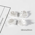 Set of four 18mmx20mm pearlescent shell-shaped resin flower petals for DIY jewelry making - Large / 20 Pieces/Pack (18mm x 20mm) / White