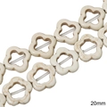 Cuentas de flores huecas de 20mm efecto mármol crema para creación de joyería DIY - Flor de Cinco Pétalos / 20mm (1 Tira/Paquete, aprox. 22 uds)