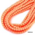 Perline cilindriche in argilla polimerica arancione 6x6mm per la creazione di gioielli - Diametro 6mm Spessore 6mm Foro 1,5mm (Circa 62pz/filo) / Rosa Arancio