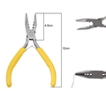 Mini needle-nose pliers with yellow non-slip handle and 12cm length for DIY jewelry making - 3-Hole Flat Nose Pliers (With Teeth)