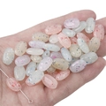 Colorful mixed acrylic oval beads with sequins for DIY handmade bracelet necklace - Flat Oval Bead 9×14mm (40 Pieces/Pack)