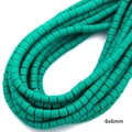Perle quadrate 6x6mm in argilla polimerica verde acqua per gioielli e collane DIY - Diametro 6mm Spessore 6mm Foro 1,5mm (Circa 62pz/filo) / Verde Pavone