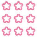 Neun rosa Acryl-Sternanhänger für DIY-Schmuckherstellung und handwerkliche Arbeiten - 20 Stk./Packung / Wassermelonenrot