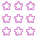 Neuf pendentifs étoiles en acrylique rose-violet ajourés pour la création de bijoux DIY - 20 Pcs/Pack / Violet
