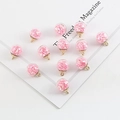 Pink star glitter filled crystal glass ball charms with gold metal caps for DIY jewelry - Pink Star Sequin Glass Ball Pendant / Width 15mm x Length 21mm