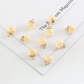 DIY glass ball pendant with yellow star sequins and golden metal ring 10-piece set - Pale Yellow Star Sequin Glass Ball Pendant / Width 15mm x Length 21mm
