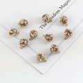 Set of 10 crystal glass ball pendants with gold star sequins and metal loops for DIY jewelry - Antique Gold Star Sequin Glass Ball Pendant / Width 15mm x Length 21mm