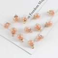 Star sequins crystal glass ball pendants with rose gold foil inside for DIY jewelry - Champagne Crystal Glass Ball Pendant / Width 15mm x Length 21mm