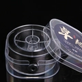Elastic black crystal cord for DIY jewelry making stored in a clear round plastic case - Transparent Box Packaging / Black (0.8mm/100m)