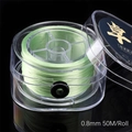 Grüne 0,8 mm elastische Kristallperlenschnur für Schmuck auf einer 50 m Rolle - Kurzer Stil (FXT031) / Obstgrün