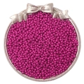 DIY magenta glass seed beads in a decorative silver tray for jewelry making - Dark Rose Red