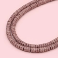 Deep reddish-brown volcanic lava stone disc beads for handmade jewelry crafting - 2x4mm Hole Approx 1mm 40cm Per Strand / Pink Approx 185 Pieces